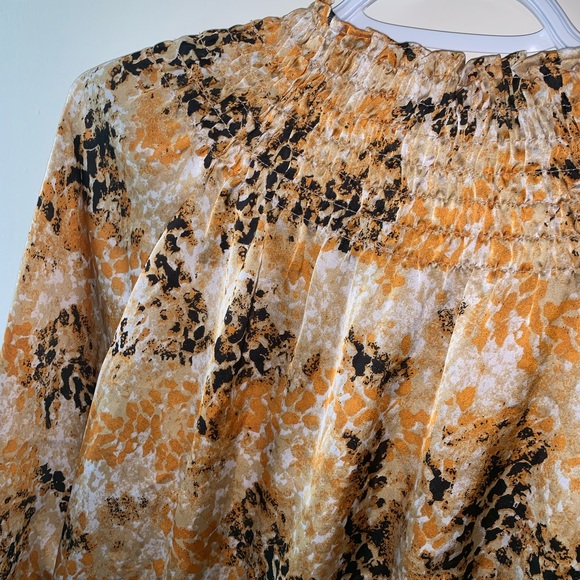 Essentials | Black & Orange Print Blouse - Picture 4 of 7